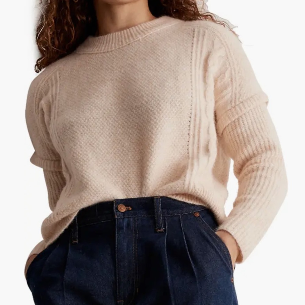 Madewell Havener Cable Pullover Sweater, 1X